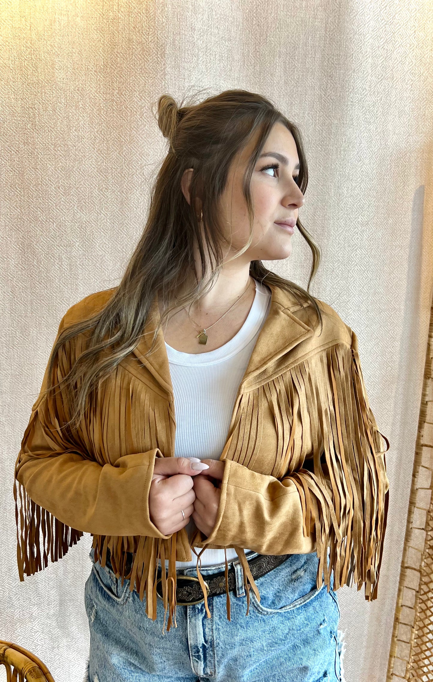 Fringe Suede Moto Jacket