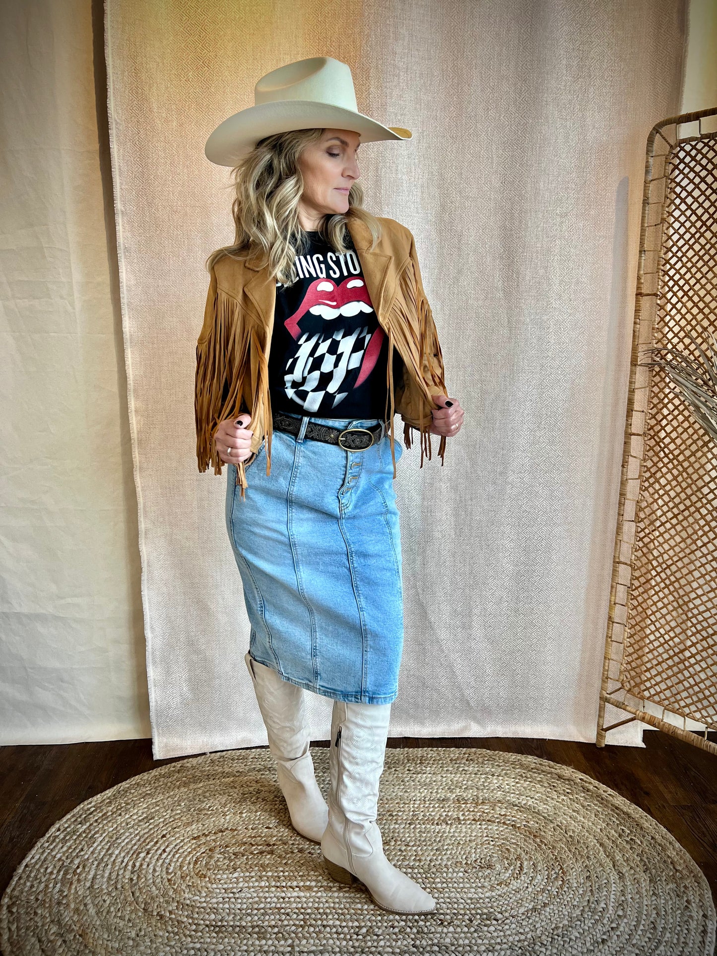 Fringe Suede Moto Jacket