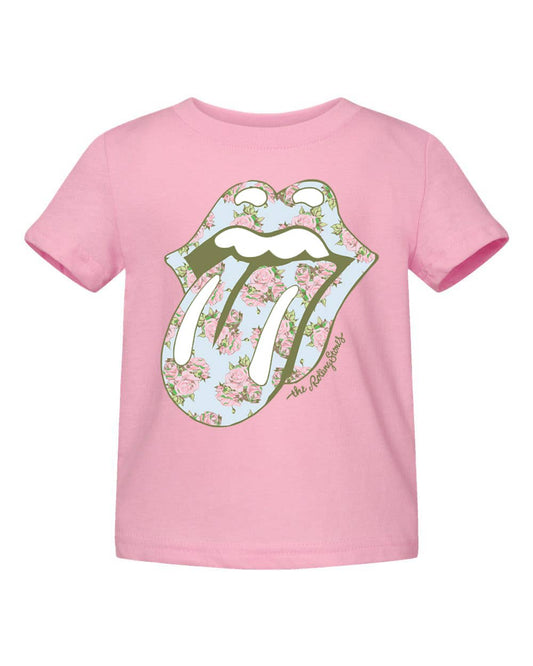 Mini Rolling Stones Floral Lick Pink - the friday collective