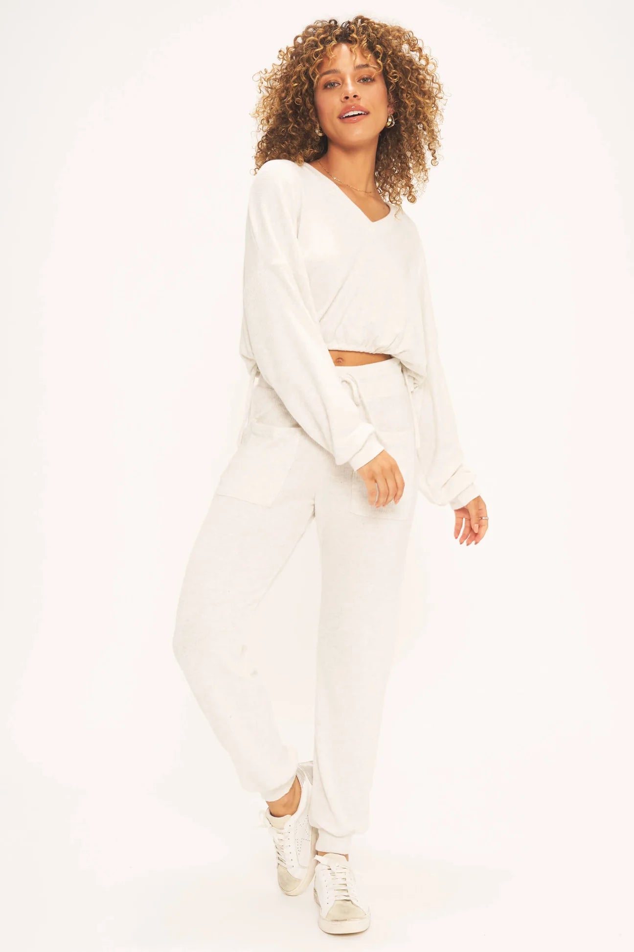 Day Dreaming Side Tie Cropped Cozy Top - Project Social T - the friday collective