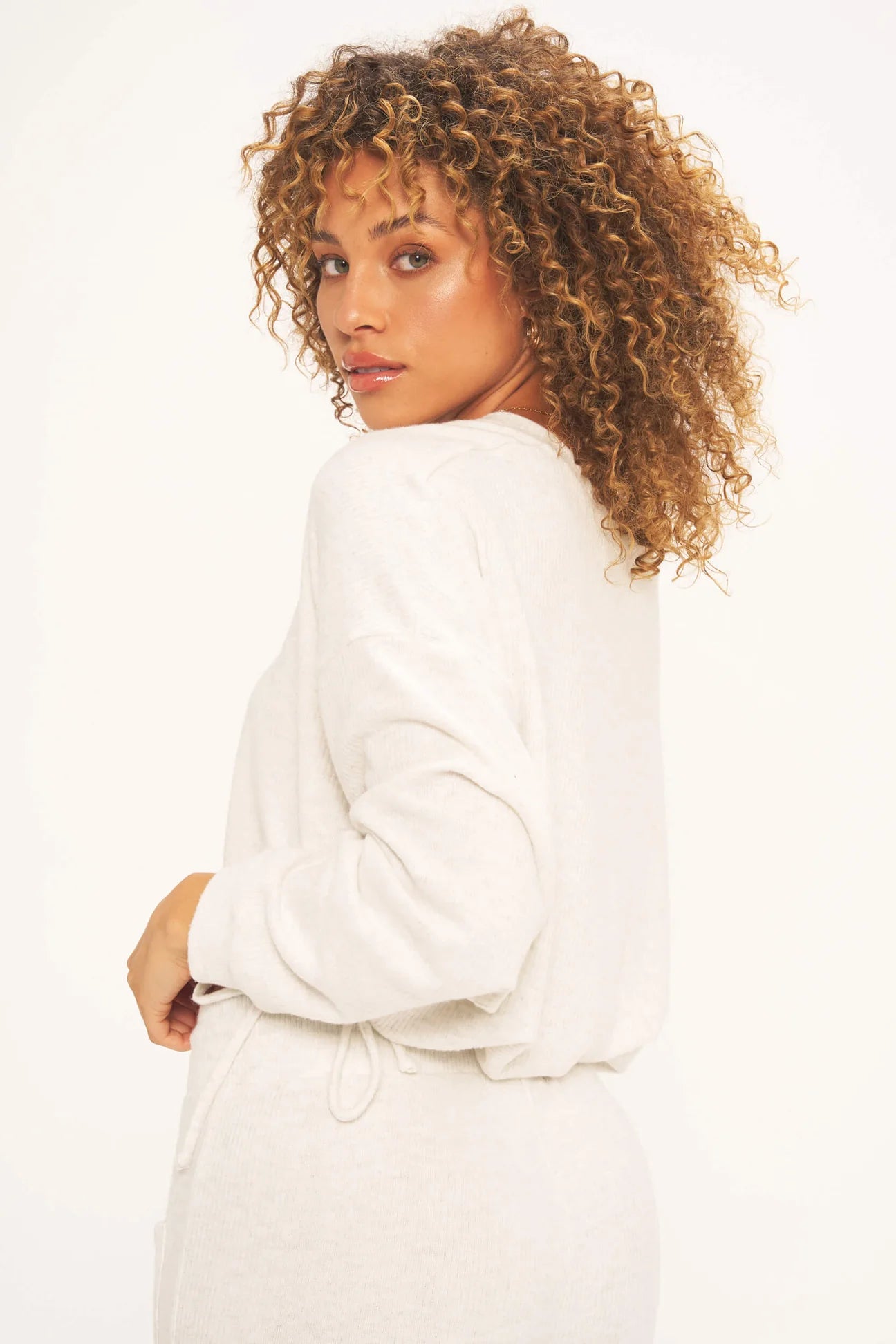 Day Dreaming Side Tie Cropped Cozy Top - Project Social T - the friday collective