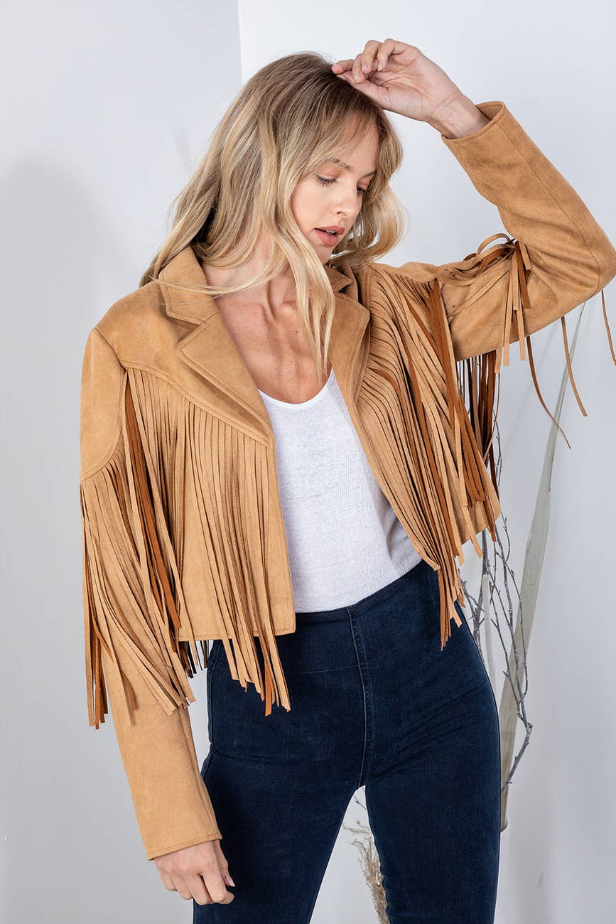 Fringe Suede Moto Jacket - the friday collective