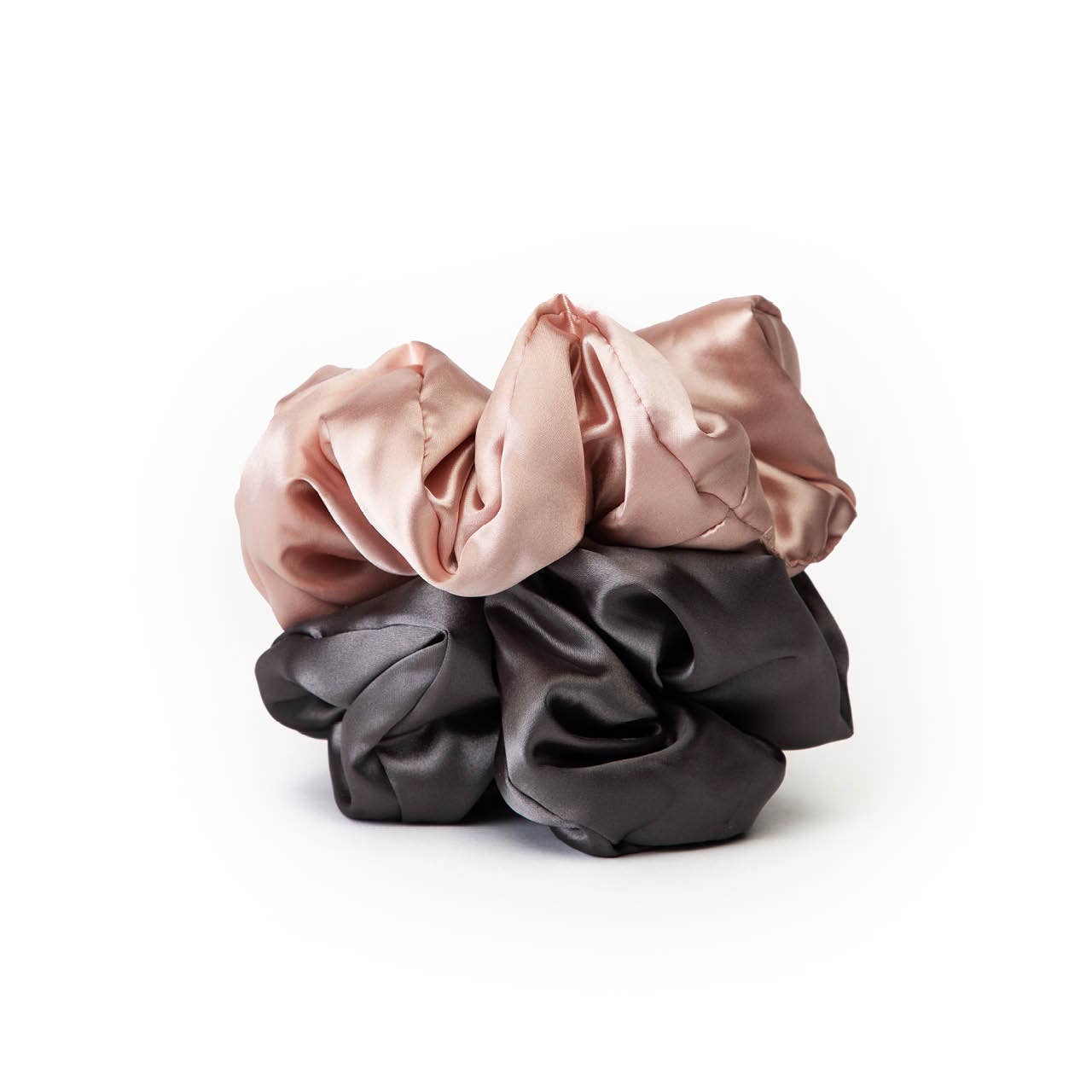 KITSCH - Satin Sleep Pillow Scrunchies - Blush/Charcoal - the friday collective