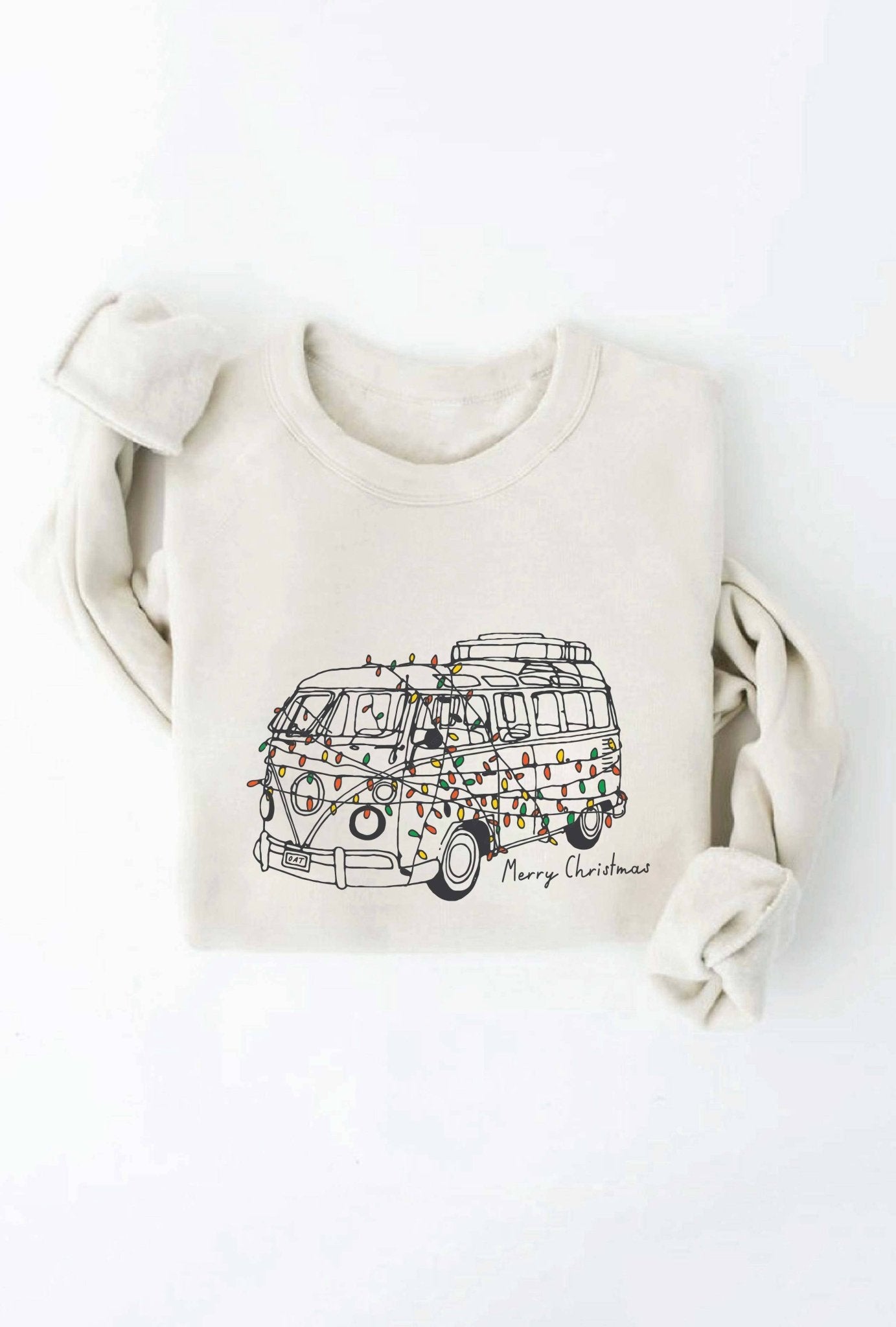 MERRY CHRISTMAS VOLKSWAGEN BUS Graphic Sweatshirt - the friday collective