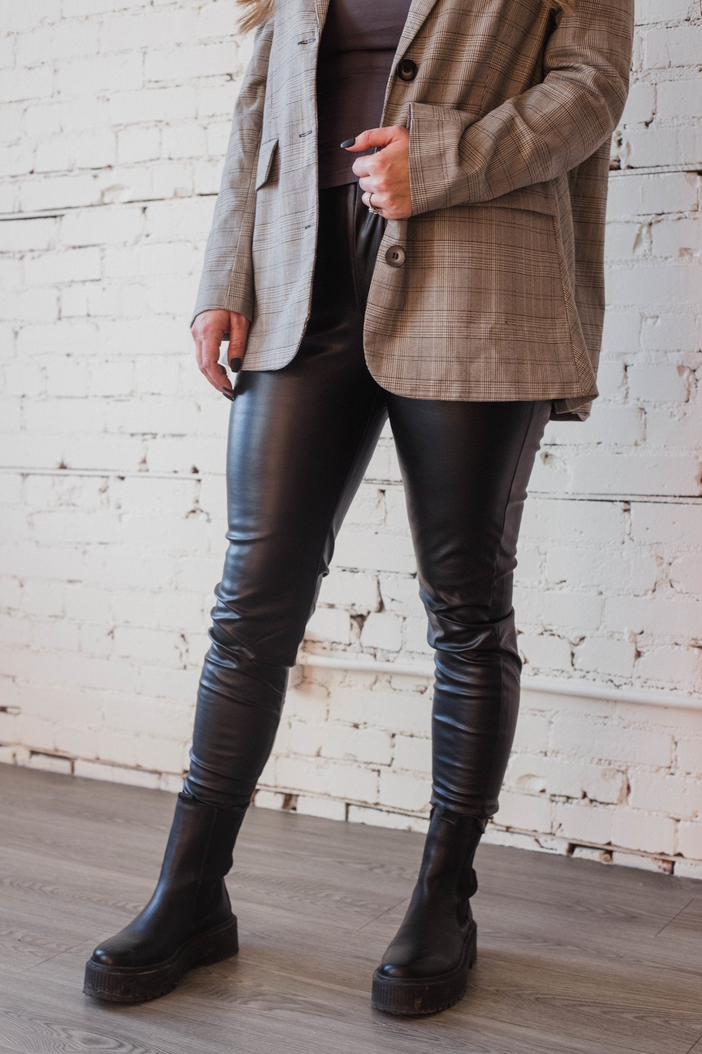 Night Walk Leather Pants - Pink Martini - the friday collective
