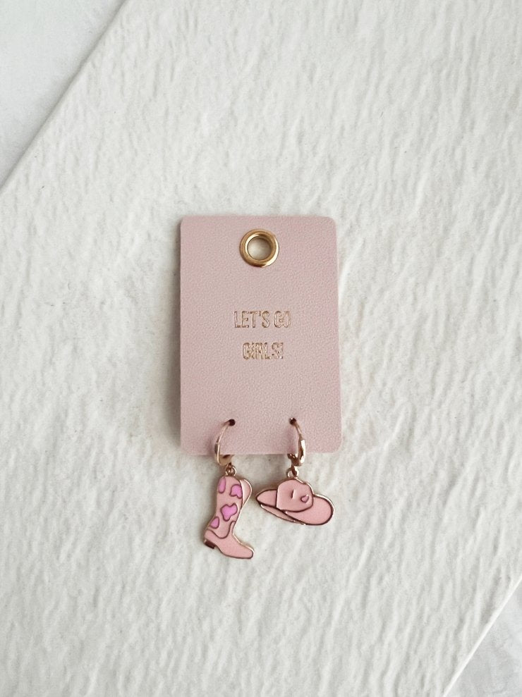 Pink Boot & Cowboy Hat Earrings - the friday collective