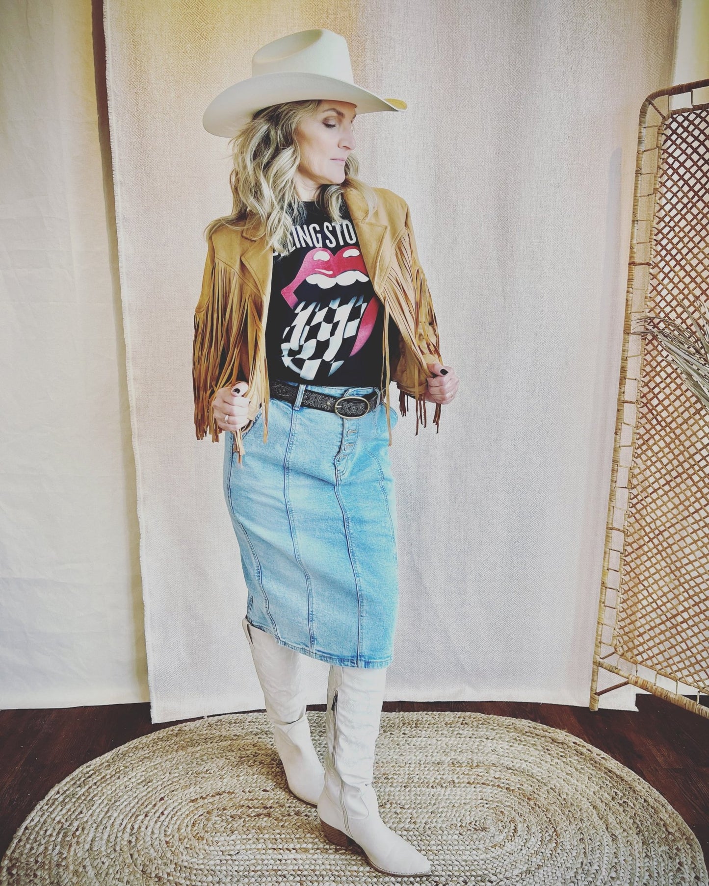 Rolling Stones Zip Code Night Black Thrifted Tee - the friday collective