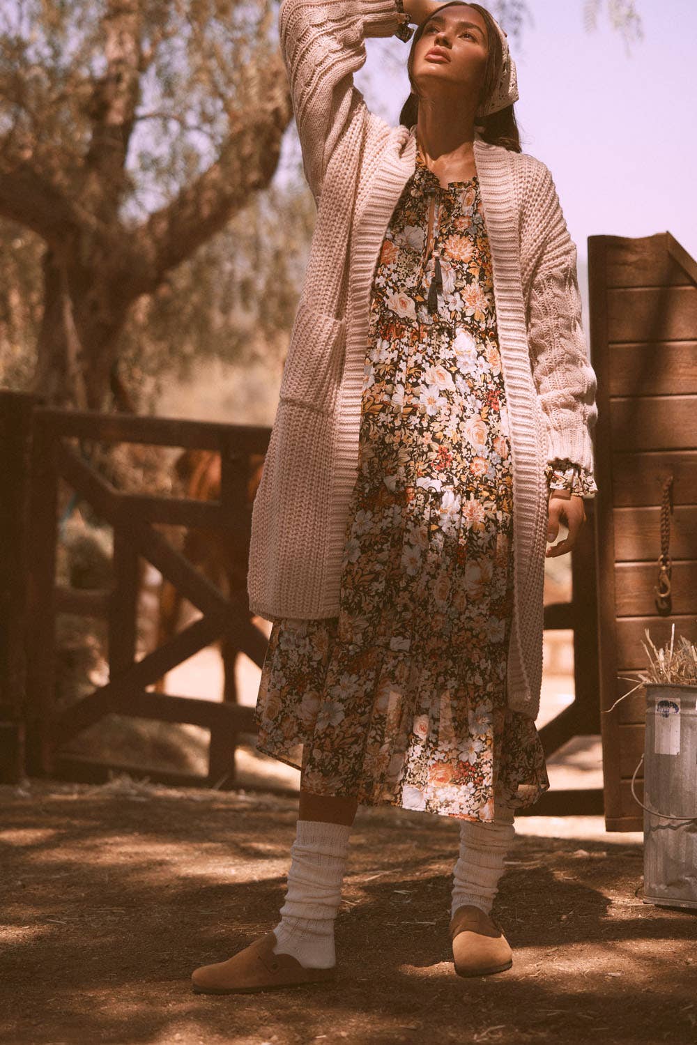 Solid Rib Knit Open Front Cable Knit Cardigan - the friday collective