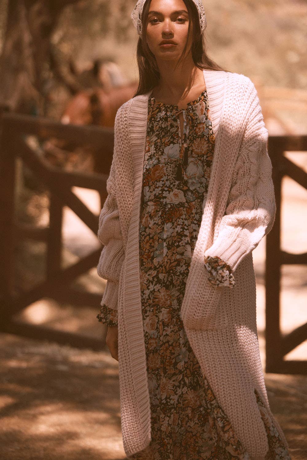 Solid Rib Knit Open Front Cable Knit Cardigan - the friday collective