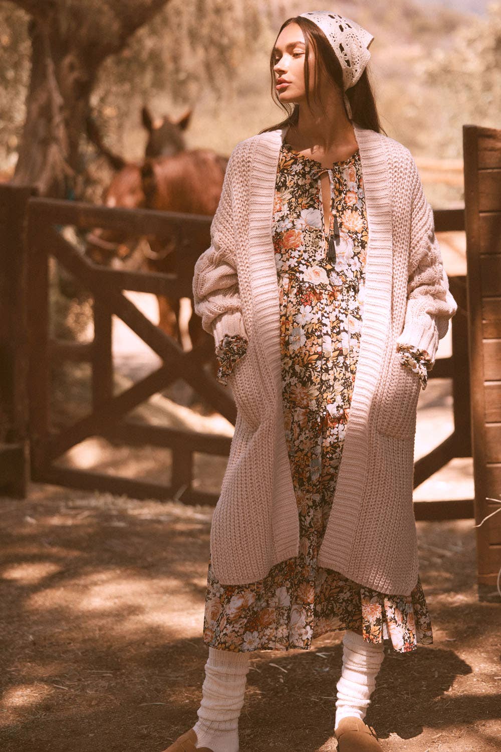 Solid Rib Knit Open Front Cable Knit Cardigan - the friday collective