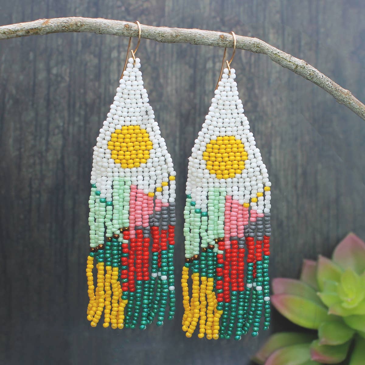 Abstract Afternoon Beaded Fringe Earrings - the friday collective