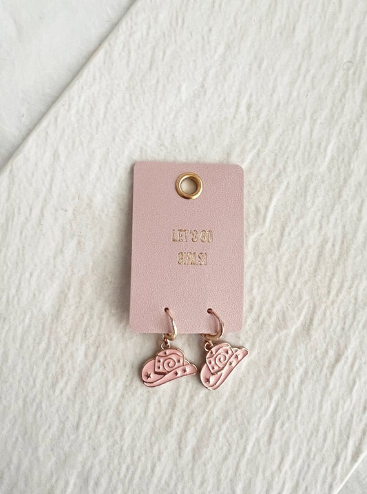Baby Pink Cowboy Hat Earrings - the friday collective