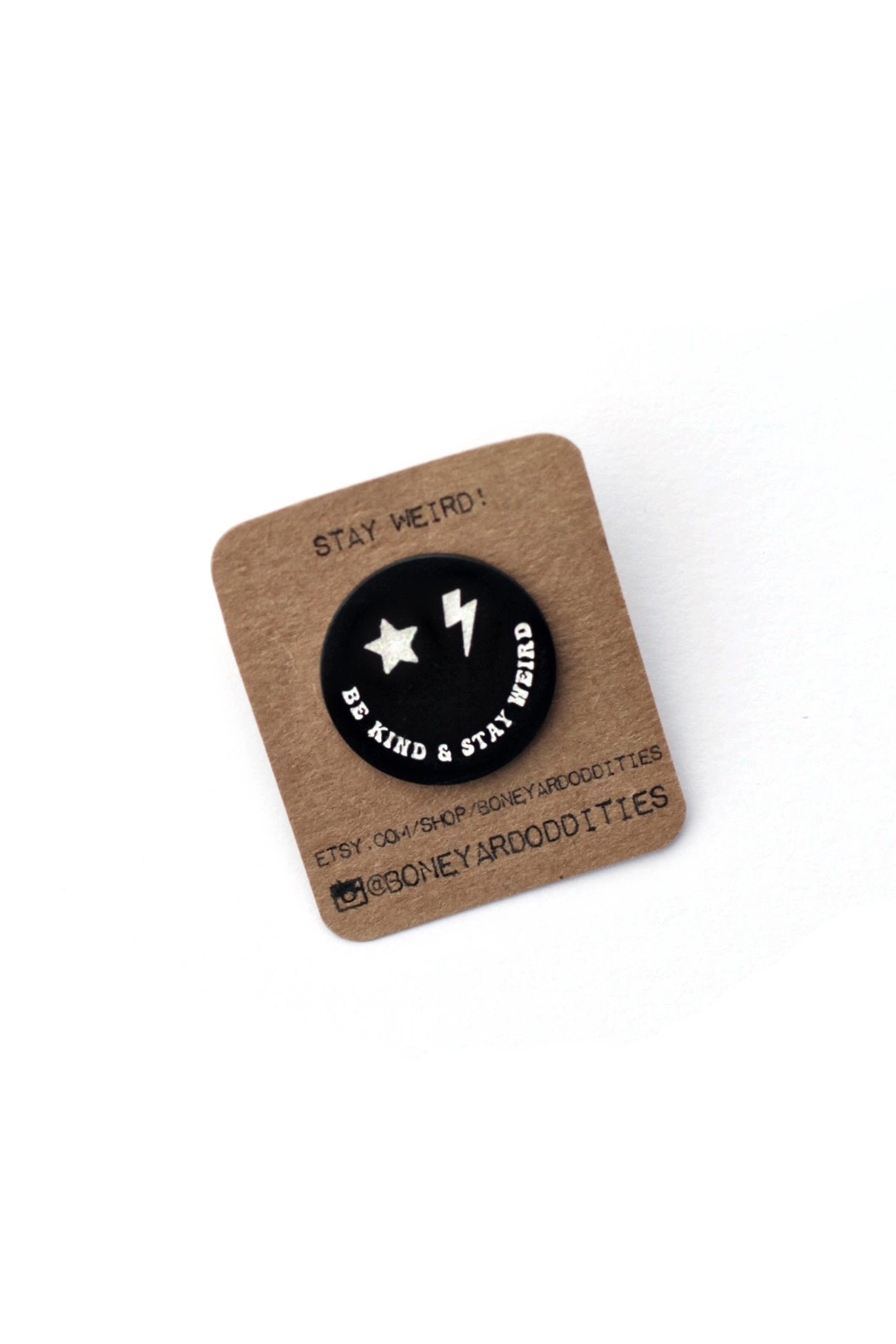 Be kind and Stay Weird Smiley Face Pin - the friday collective