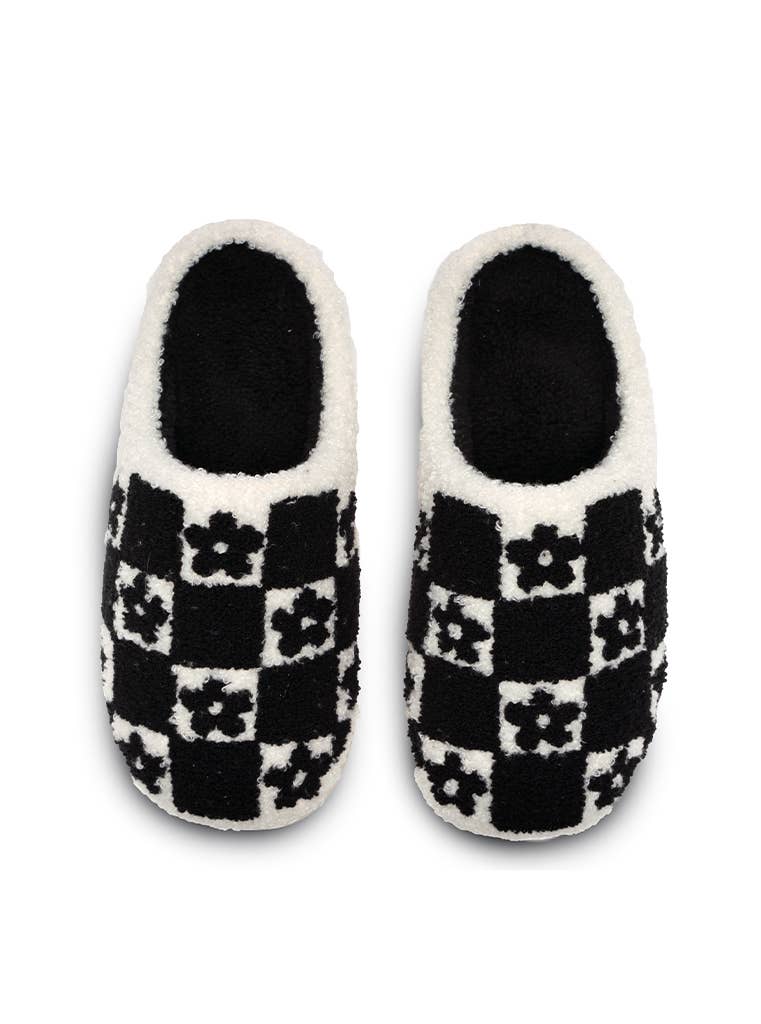 Checkered Daisy Slippers - the friday collective