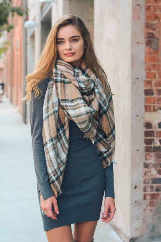 Classic Plaid Blanket Scarf - the friday collective