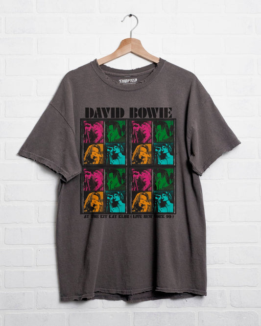 David Bowie Kit Kat Club Charcoal Thrifted Graphic Tee - the friday collective