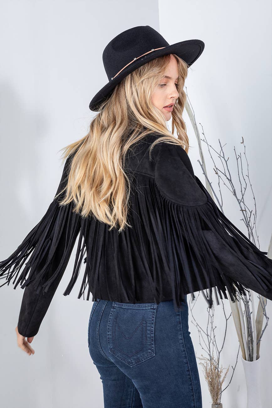 Fringe Suede Moto Jacket - the friday collective