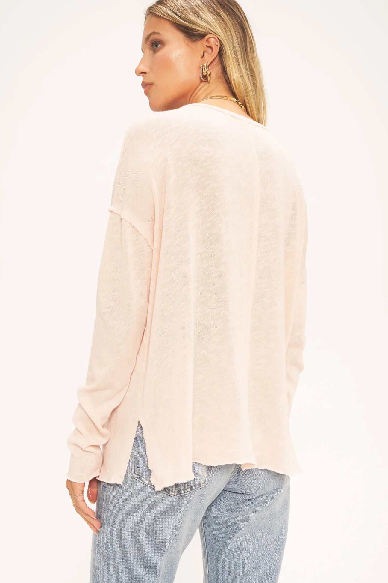 Mae Textured Relaxed V Neck - Project Social T - the friday collective