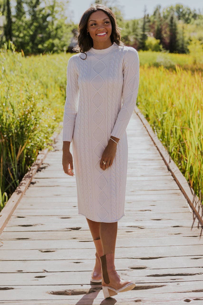 Marvelous Tune Textured Sweater Dress - the friday collective