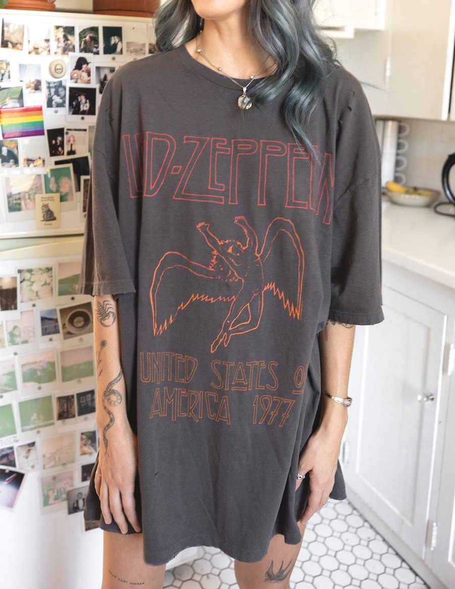 People of Leisure - Led Zeppelin USA Tour 1977 Oversized Tee - the friday collective