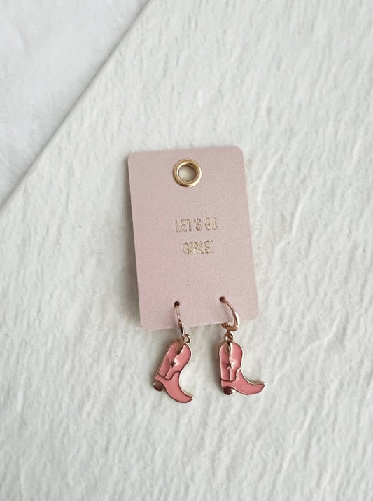 Pink Star Cowboy Boot Earrings - the friday collective