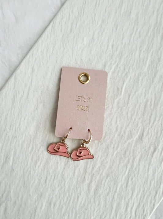 Pink Star Cowboy Hat Earrings - the friday collective