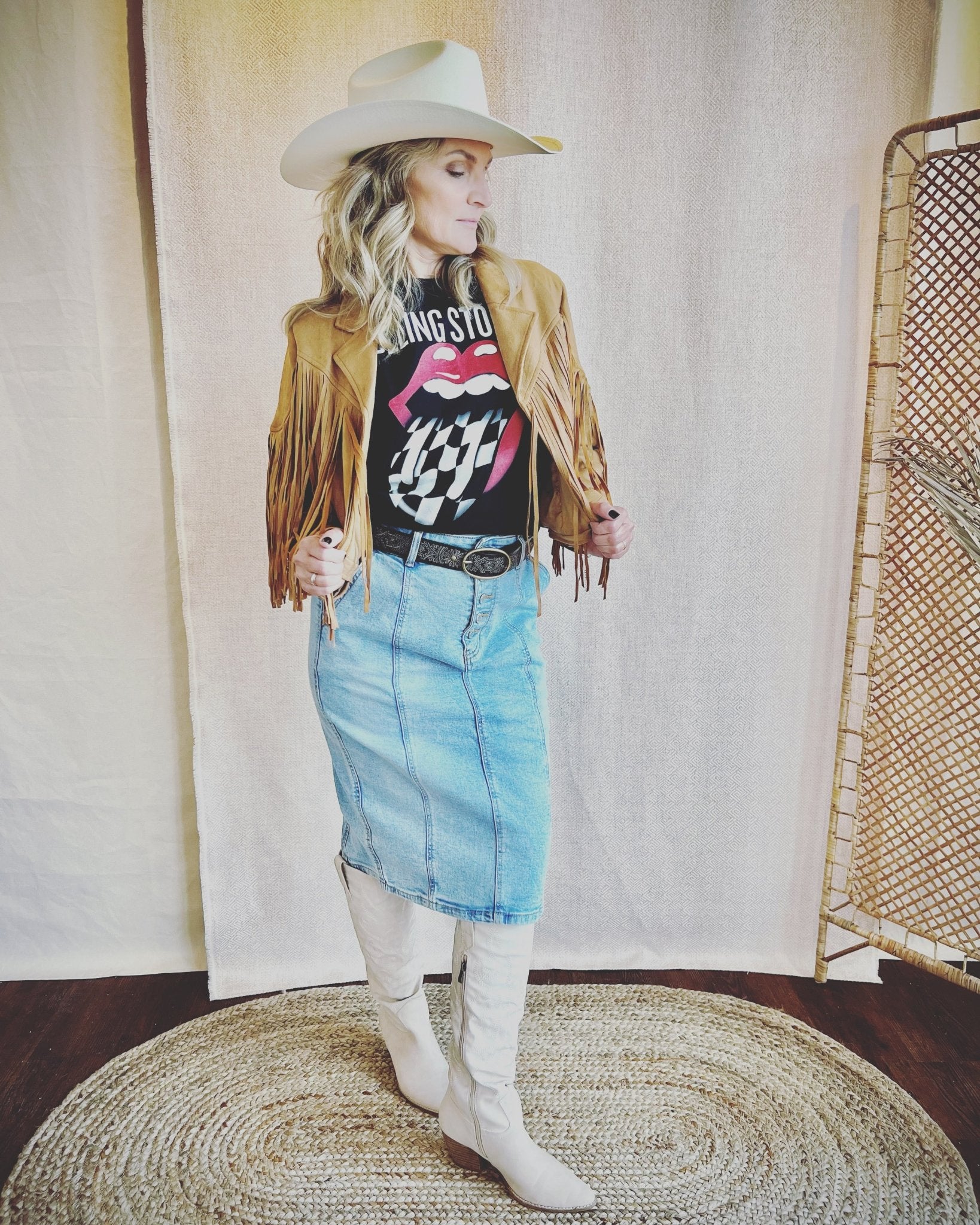 Rolling Stones Zip Code Night Black Thrifted Tee - the friday collective