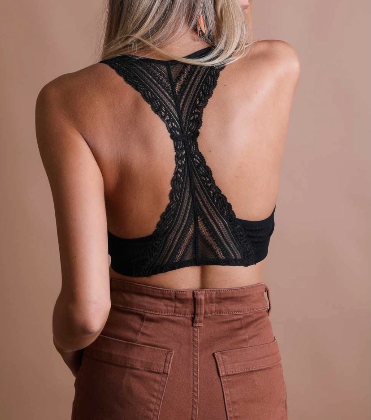 Seamless Front Lace Racerback Bralette - the friday collective
